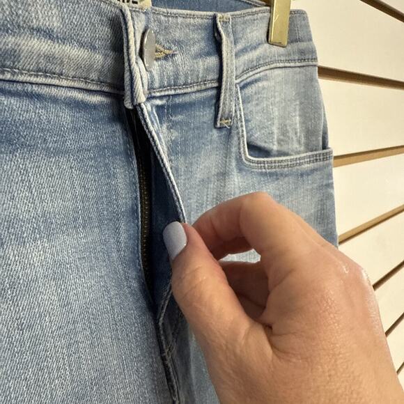 L’AGENCE Sada High Rise Cropped Slim Jeans Size 25 Bellevue Wash Stretch Raw Hem - Picture 4 of 15